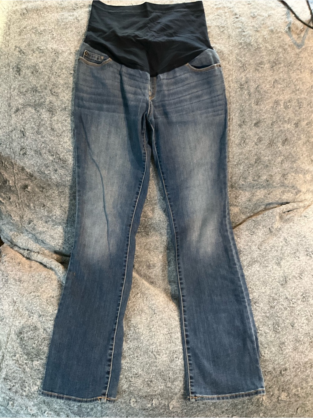 Liz Lange Blue Denim Maternity Bootcut Jeans with Belly Panel